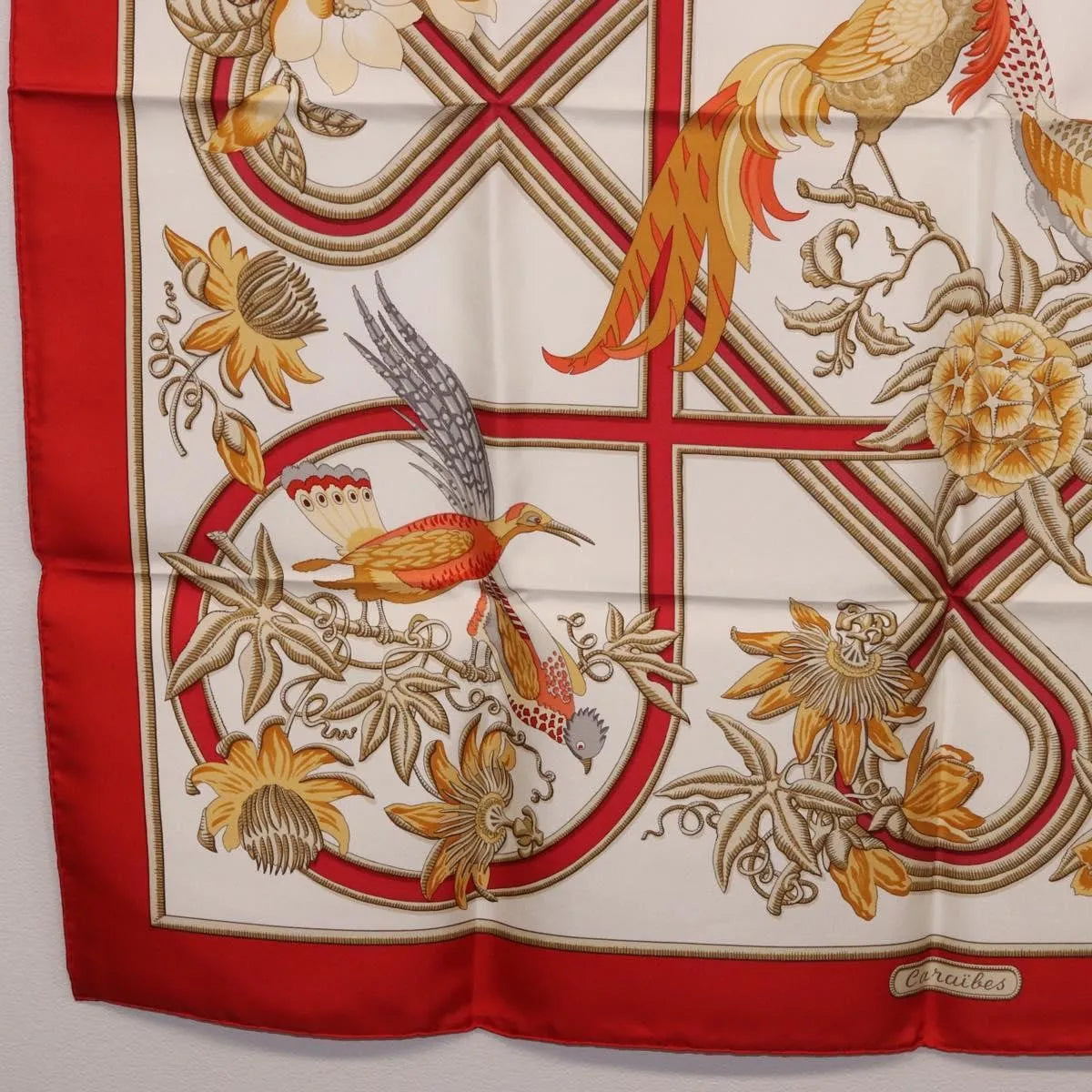 Hermes Carré 90 Silk multicolor, Red, Silk, Scarf