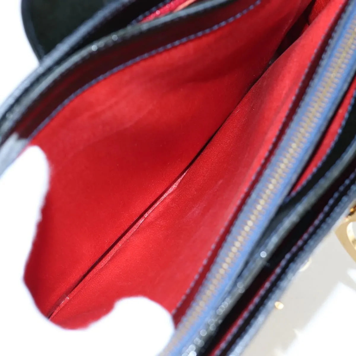 Celine Vintage logo ring shoulder bag Patent Leather, Green, Patent Leather, Shoulder Bag
