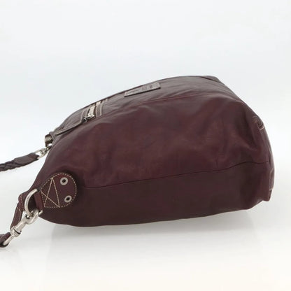 Gucci Logo Crest Messenger Leather, Burgundy, Leather, Shoulder Bag