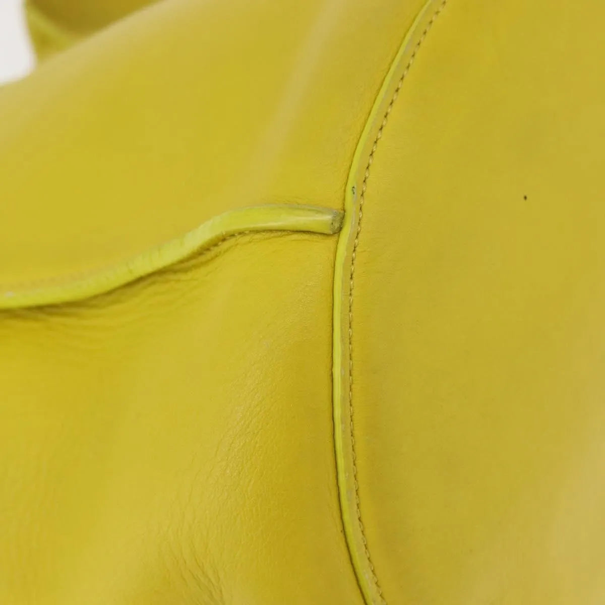 Celine Long Strap Big Bag Bucket Leather, Yellow, Leather, Handbag