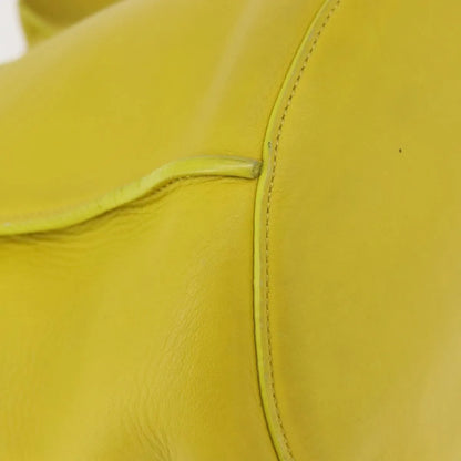 Celine Long Strap Big Bag Bucket Leather, Yellow, Leather, Handbag