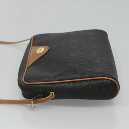 Christian Dior Vintage Honeycomb Canvas and Leather, Black, Canvas, Shoulder Bag