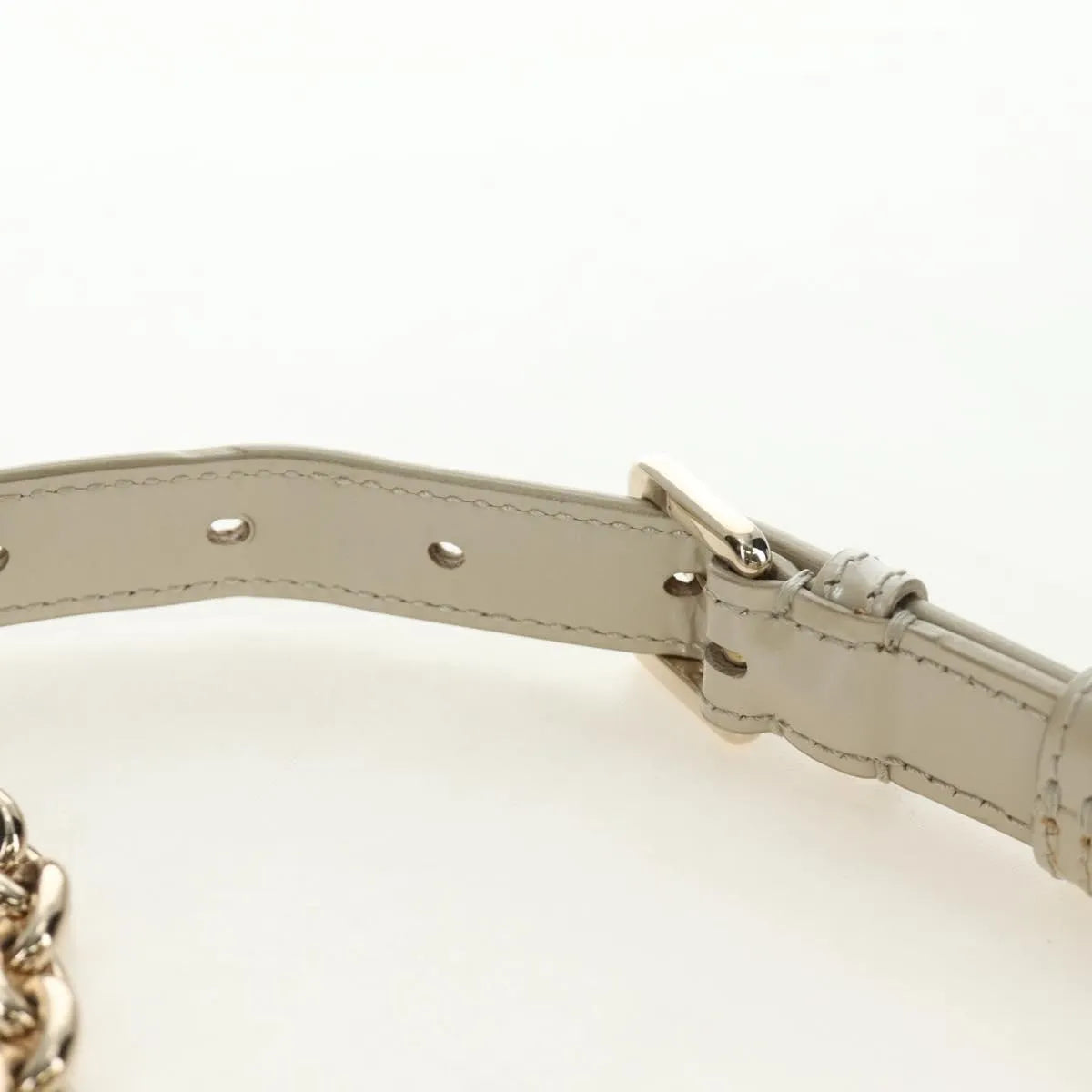 Christian Dior 30 Montaigne Chain Flap Micro Cannage Metallic Calfskin, Beige, Patent Leather, Shoulder Bag