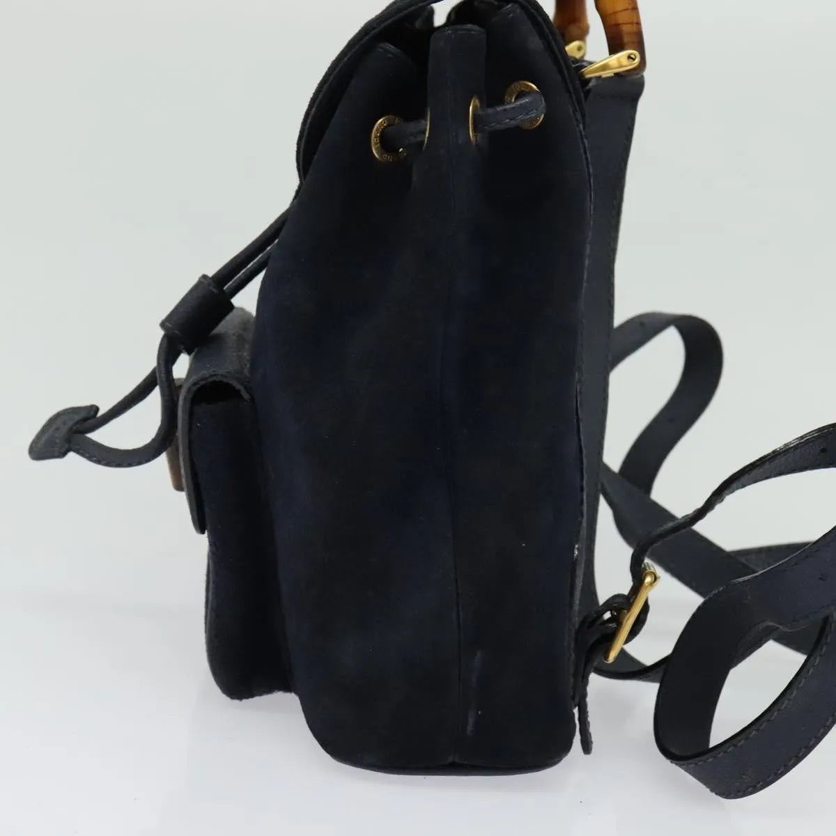 Gucci Gucci bamboo daim, Navy, Suede, Backpack