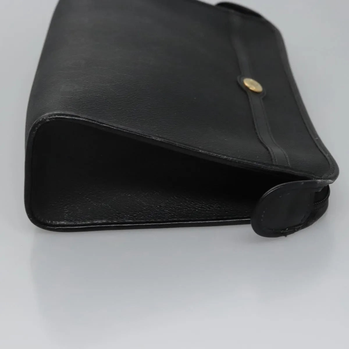 Christian Dior Vintage Honeycomb Zip Coated Canvas, Black, Canvas, Clutch