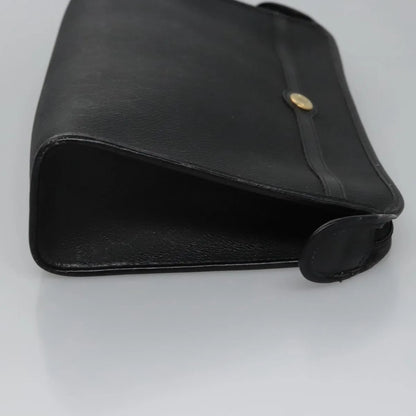 Christian Dior Vintage Honeycomb Zip Coated Canvas, Black, Canvas, Clutch