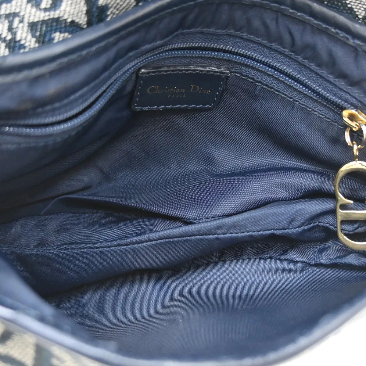Christian Dior Vintage Trotter Canvas, Navy, Canvas, Handbag