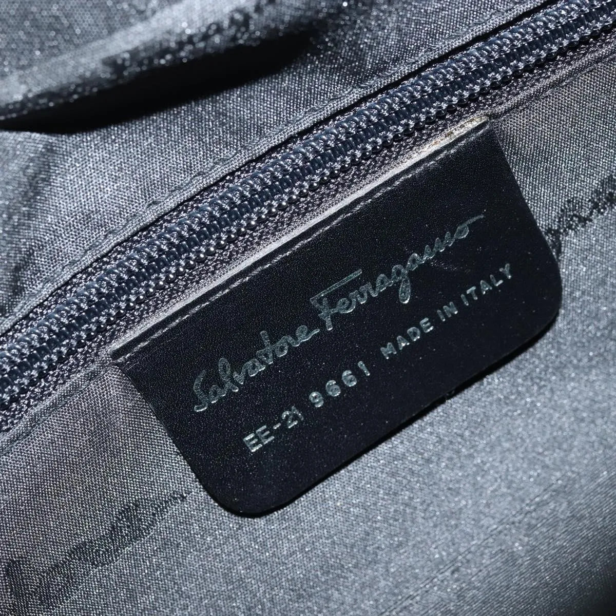 Salvatore Ferragamo Vala Canvas, Gray, Canvas, Handbag