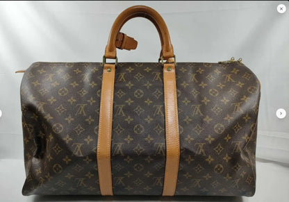 Louis Vuitton Keepall Monogram Canvas, Brown, Canvas, Travel Bag