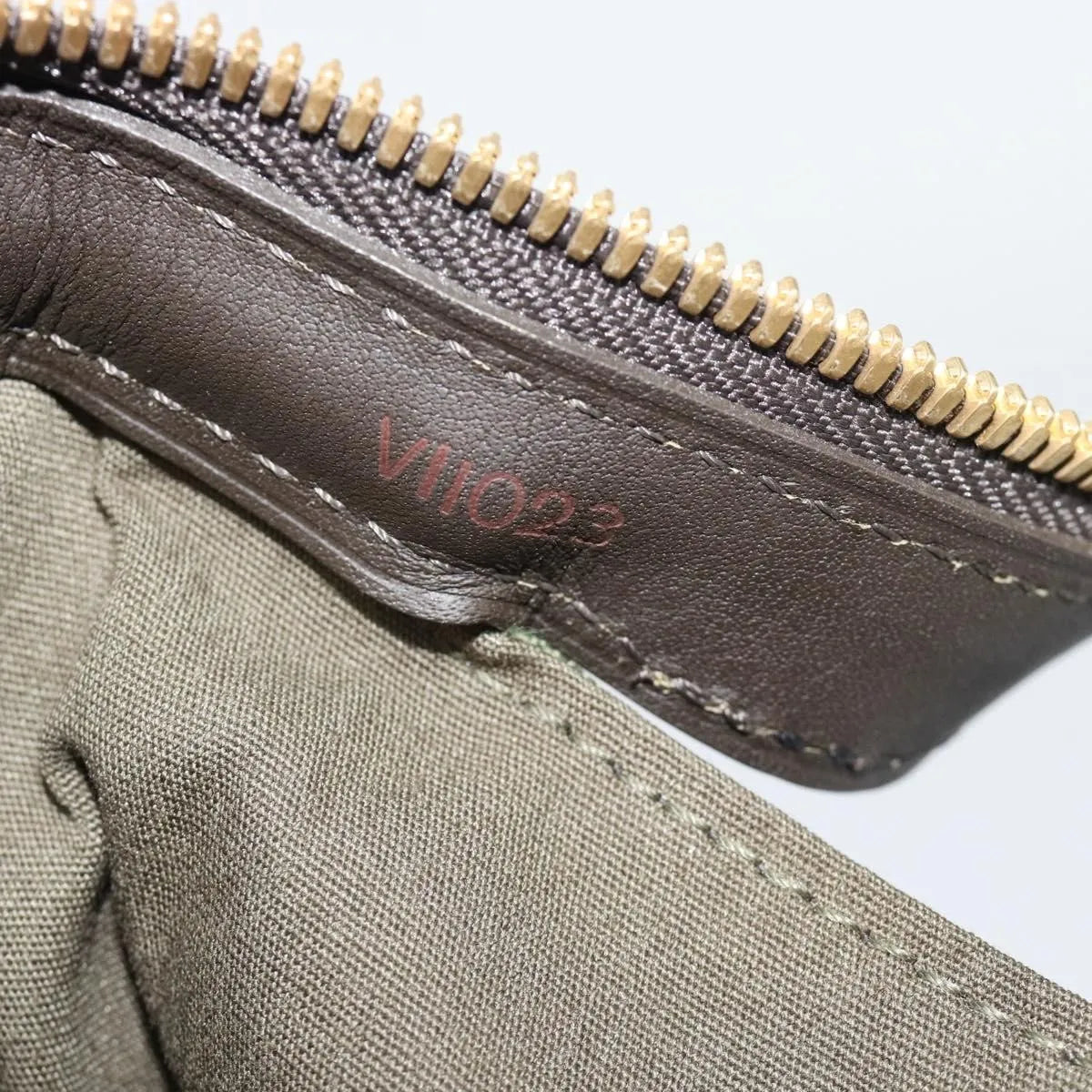 Louis Vuitton Joséphine Mini Lin, Khaki, Canvas, Handbag