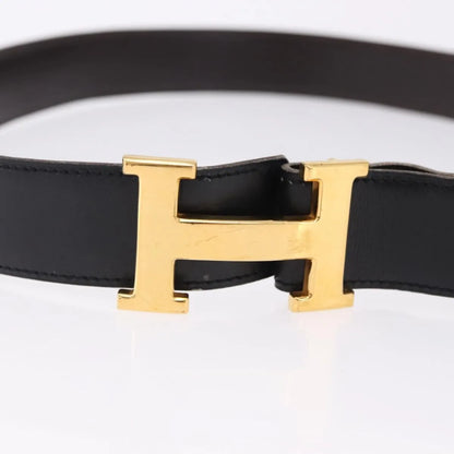 Hermes Constance Reversible Belt Leather, Black, Leather, Belt