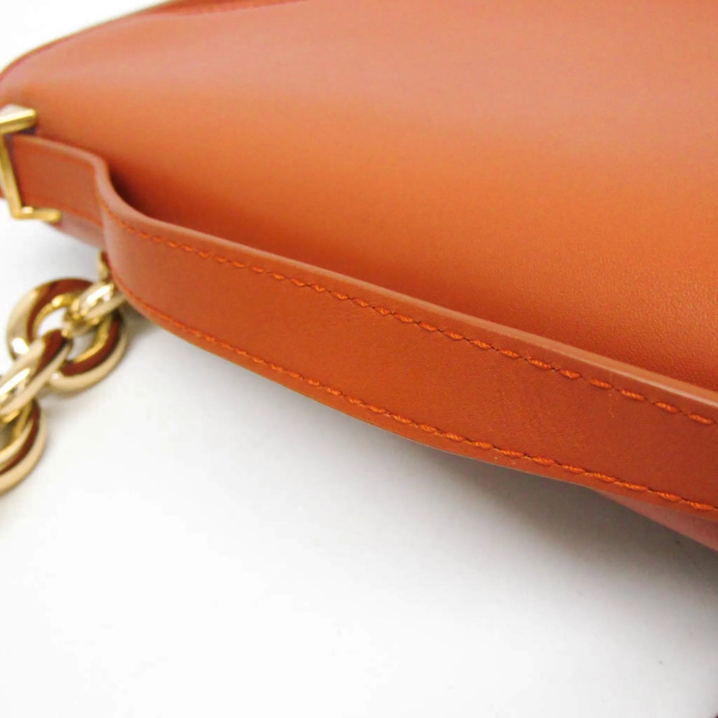Bottega Veneta Mount Leather, Orange, Leather, Shoulder Bag