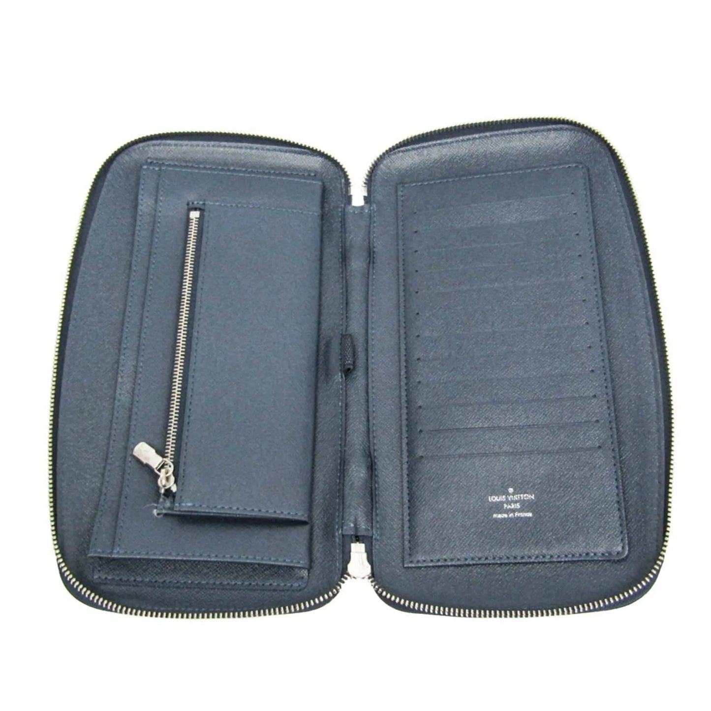 Louis Vuitton Atoll Organizer Taiga Leather, Blue, Leather, Wallet