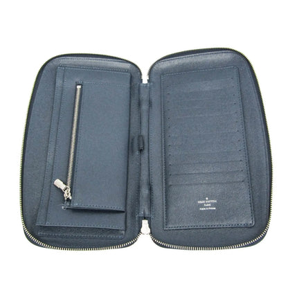 Louis Vuitton Atoll Organizer Taiga Leather, Blue, Leather, Wallet
