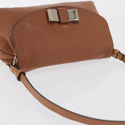 Chloe Lily Leather, Brown, Leather, Shoulder Bag