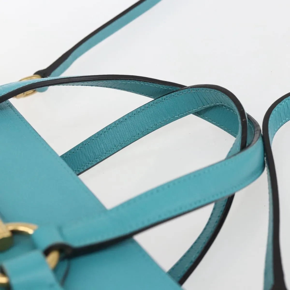 Gucci Bright Bit Convertible Tote Leather, Blue, Leather, Tote Bag