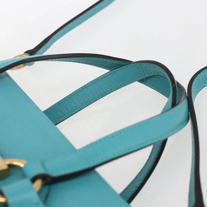 Gucci Bright Bit Convertible Tote Leather, Blue, Leather, Tote Bag