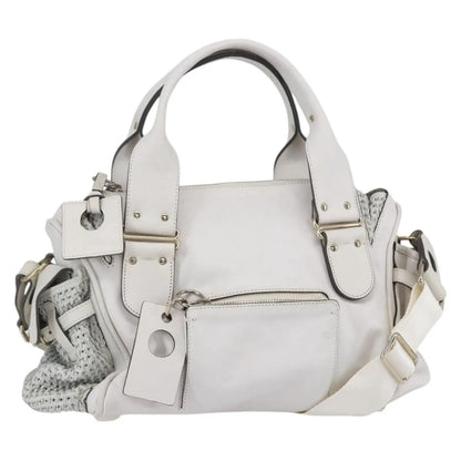 Chloe Vintage Leather, White, Leather, Shoulder Bag