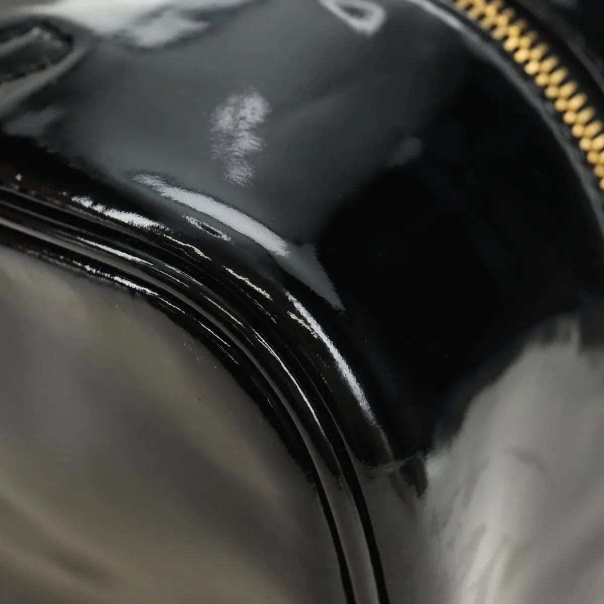 Chanel Vintage Timeless Cosmetic Case Patent, Black, Patent Leather, Handbag