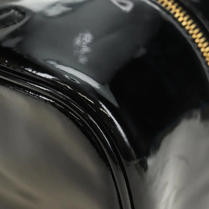 Chanel Vintage Timeless Cosmetic Case Patent, Black, Patent Leather, Handbag