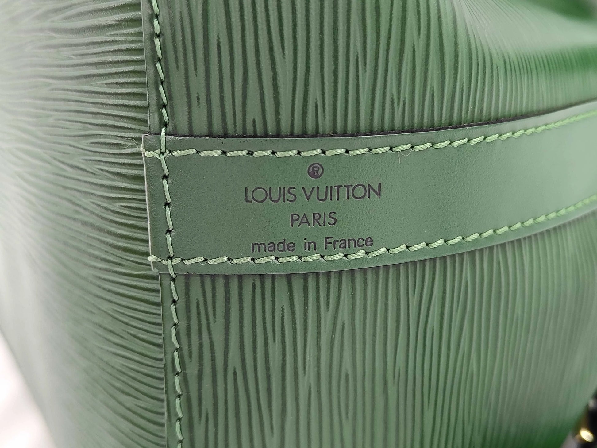 Louis Vuitton Petit Noe Epi Leather, Green, Leather, Shoulder Bag
