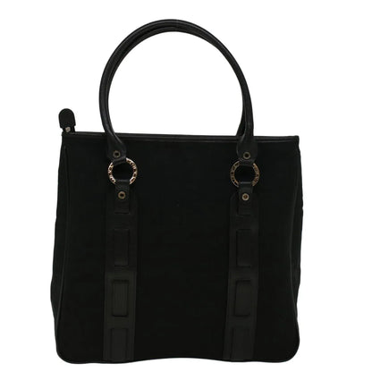 Bvlgari Vintage Canvas, Black, Canvas, Tote Bag