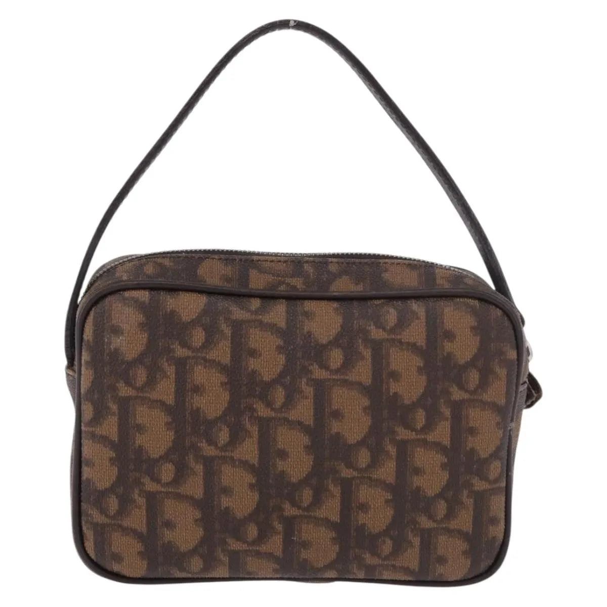 Christian Dior Vintage Trotter Diorissimo Canvas, Brown, Canvas, Clutch