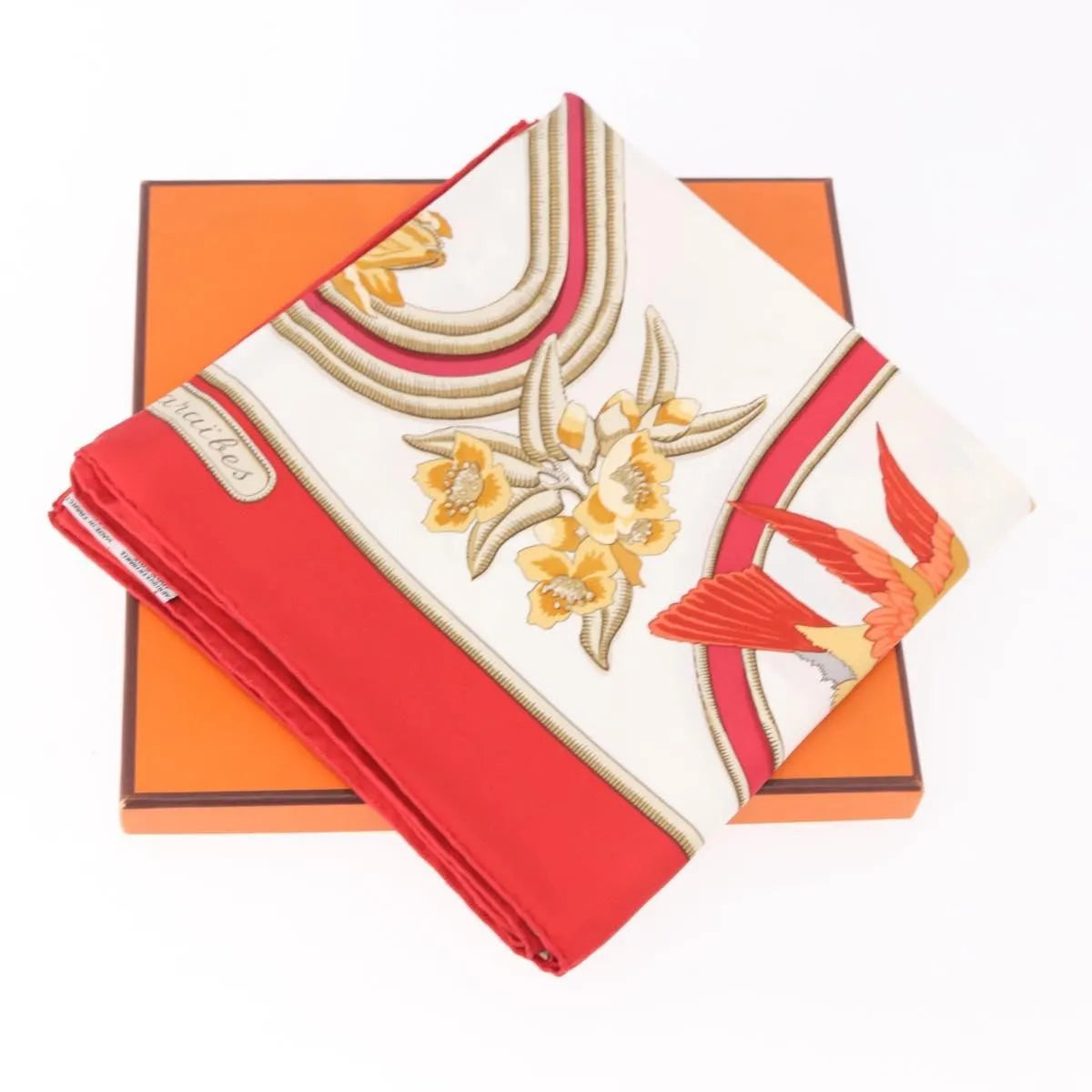 Hermes Carré 90 Silk multicolor, Red, Silk, Scarf