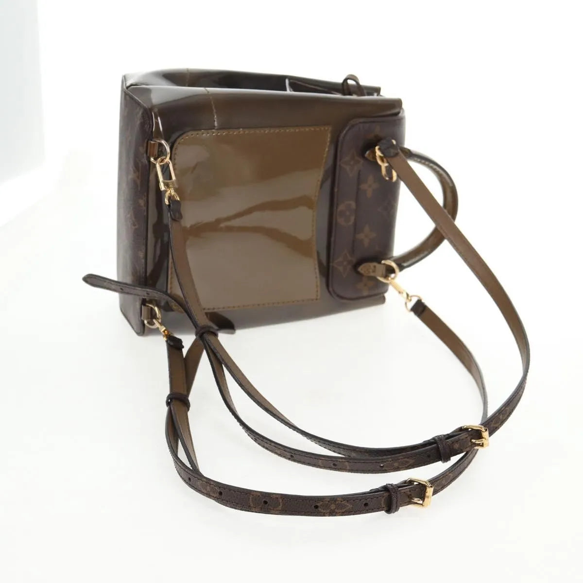 Louis Vuitton Hot Springs Vernis with Monogram Canvas, Brown, Canvas, Backpack