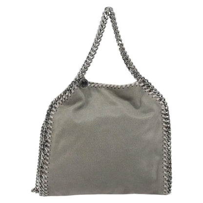 Stella McCartney Falabella Fold Over Faux Leather, Gray, Polyester, Shoulder Bag