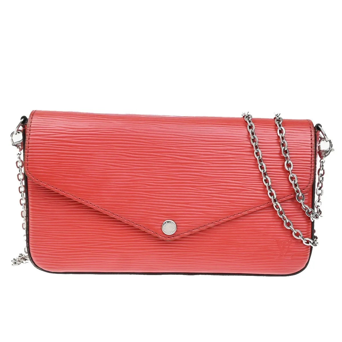 Louis Vuitton Felicie Chain Epi Leather, Red, Leather, Clutch