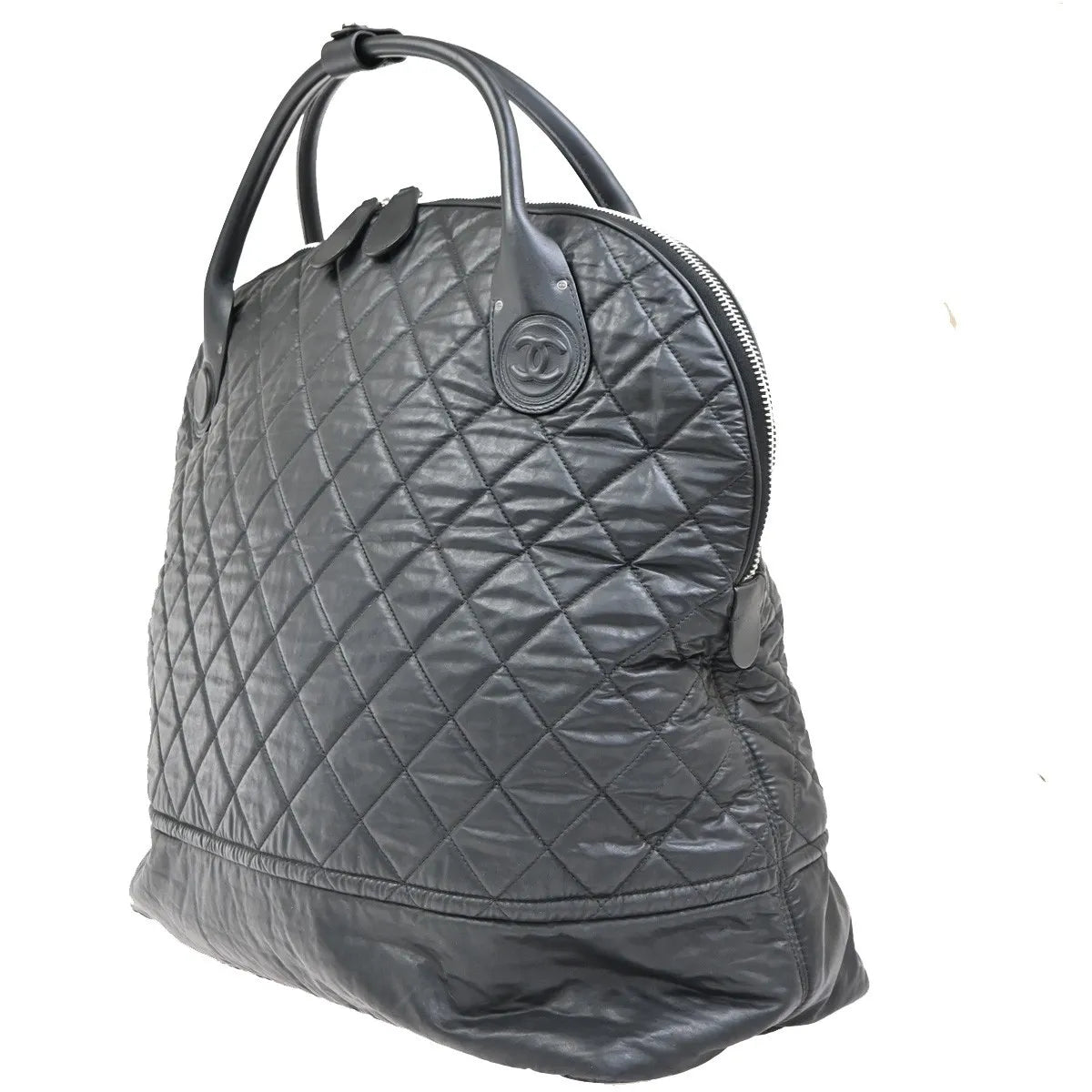 Chanel Horizontal Sport Weekender Quilted Coated Canvas, Black, Nylon, Travel Bag