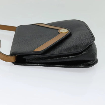 Christian Dior Vintage CD Flap Leather, Black, Leather, Shoulder Bag