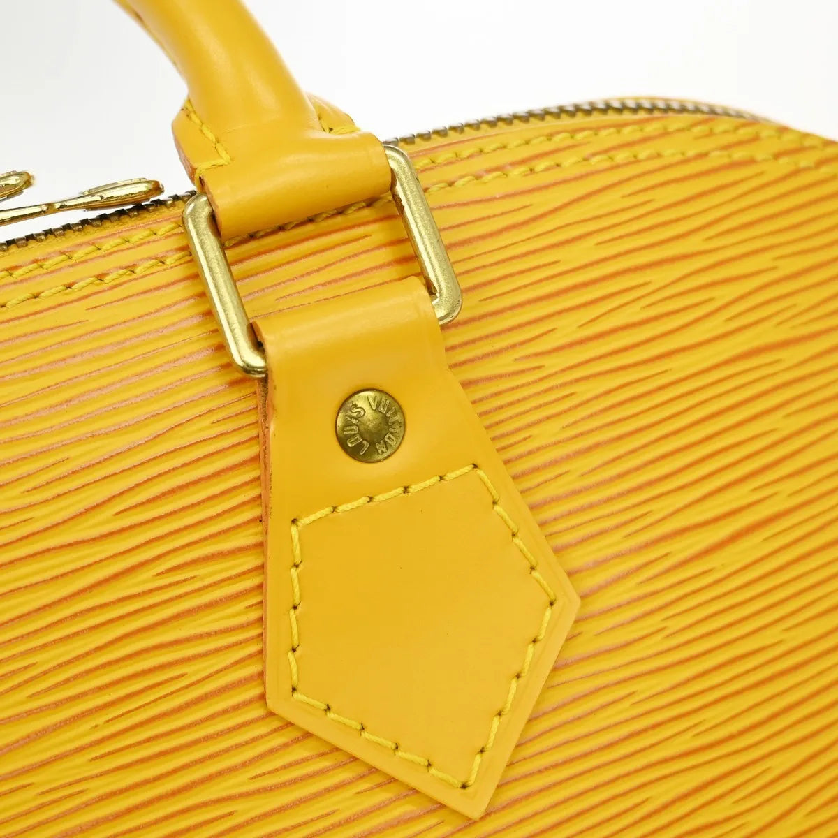 Louis Vuitton Alma Epi, Yellow, Leather, Handbag