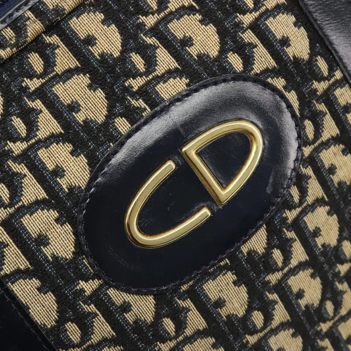 Christian Dior Vintage Trotter Boston Diorissimo Canvas, Navy, Canvas, Handbag