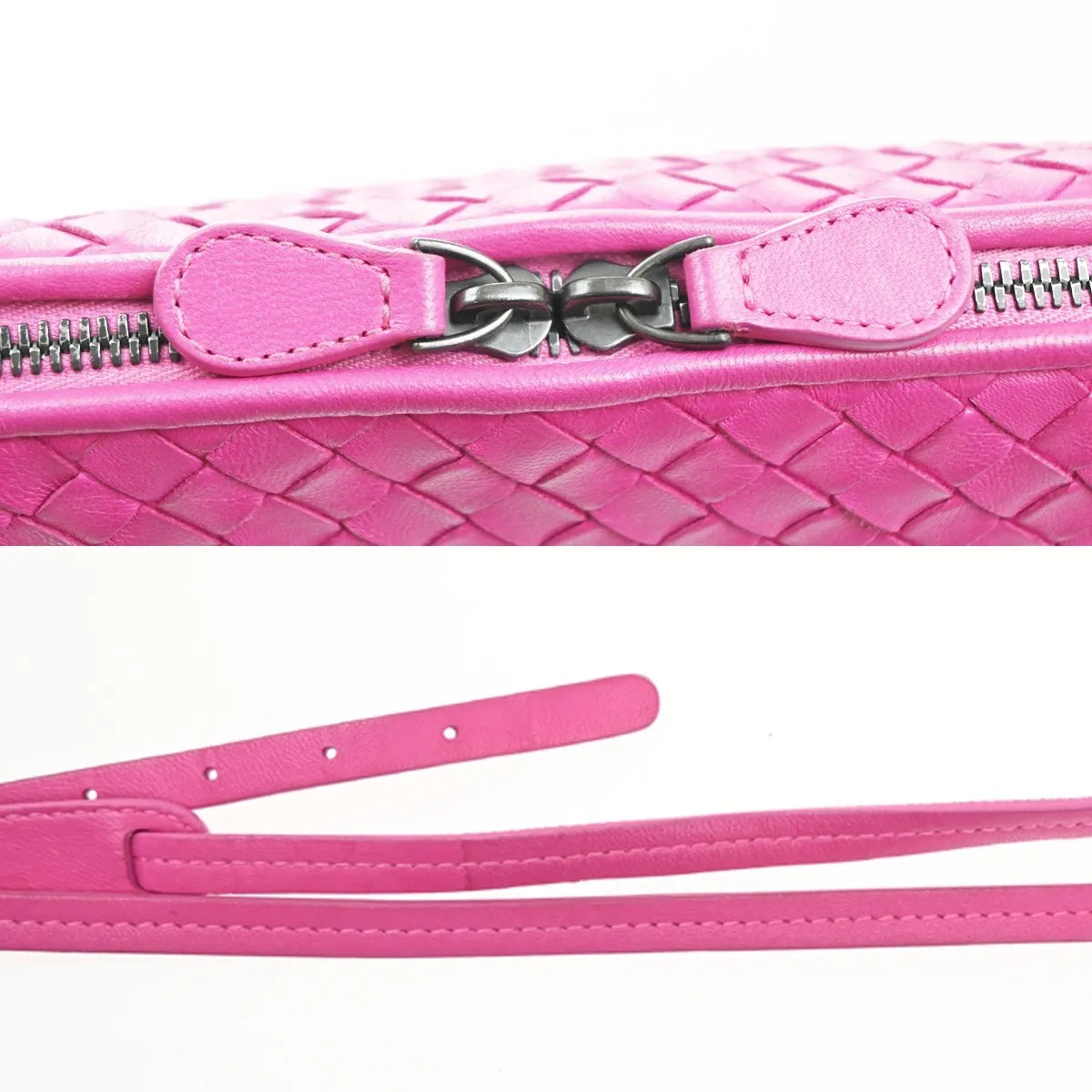 Bottega Veneta Nodini Intrecciato Nappa, Pink, Leather, Shoulder Bag