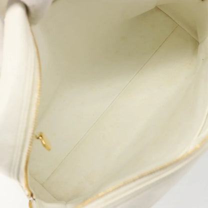 Chanel CC handbag Leather, White, Canvas, Handbag