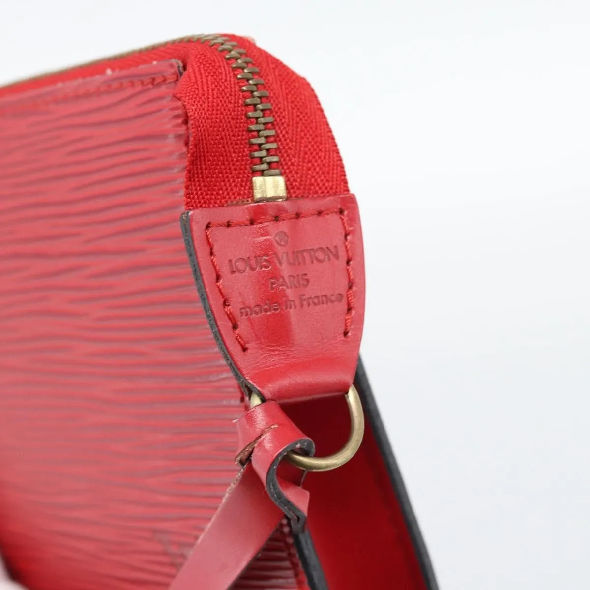 Louis Vuitton Pochette Accessoires Epi, Red, Leather, Clutch