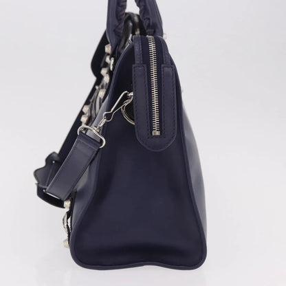 Balenciaga Holiday City Giant Studs Matte Calfskin, Navy, Leather, Handbag