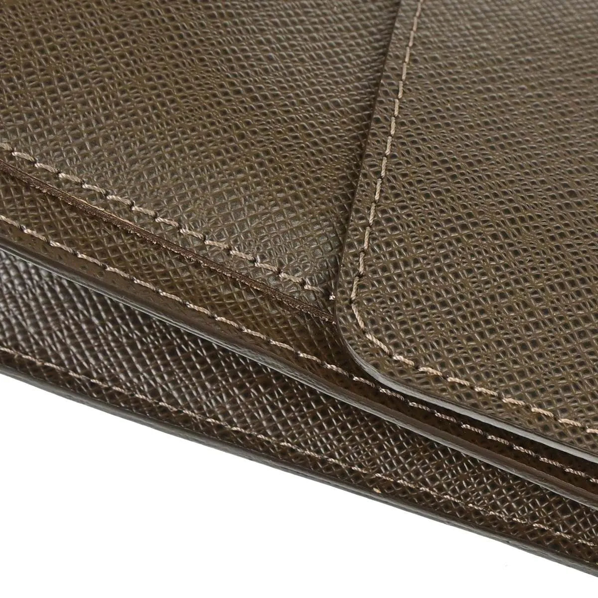 Louis Vuitton Belaia Clutch Taiga Leather, Brown, Leather, Clutch