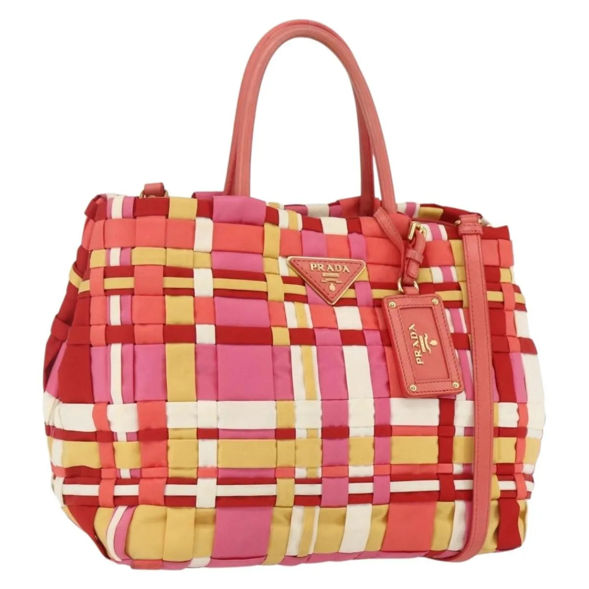 Prada Open Convertible Tote Woven Tessuto, Multicolour, Nylon, Tote Bag