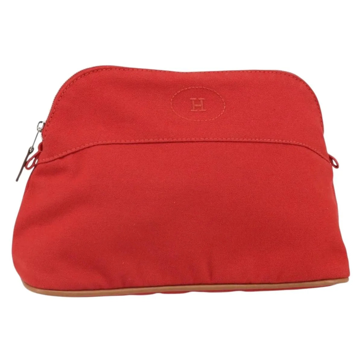 Hermes Bolide Canvas, Red, Canvas, Clutch