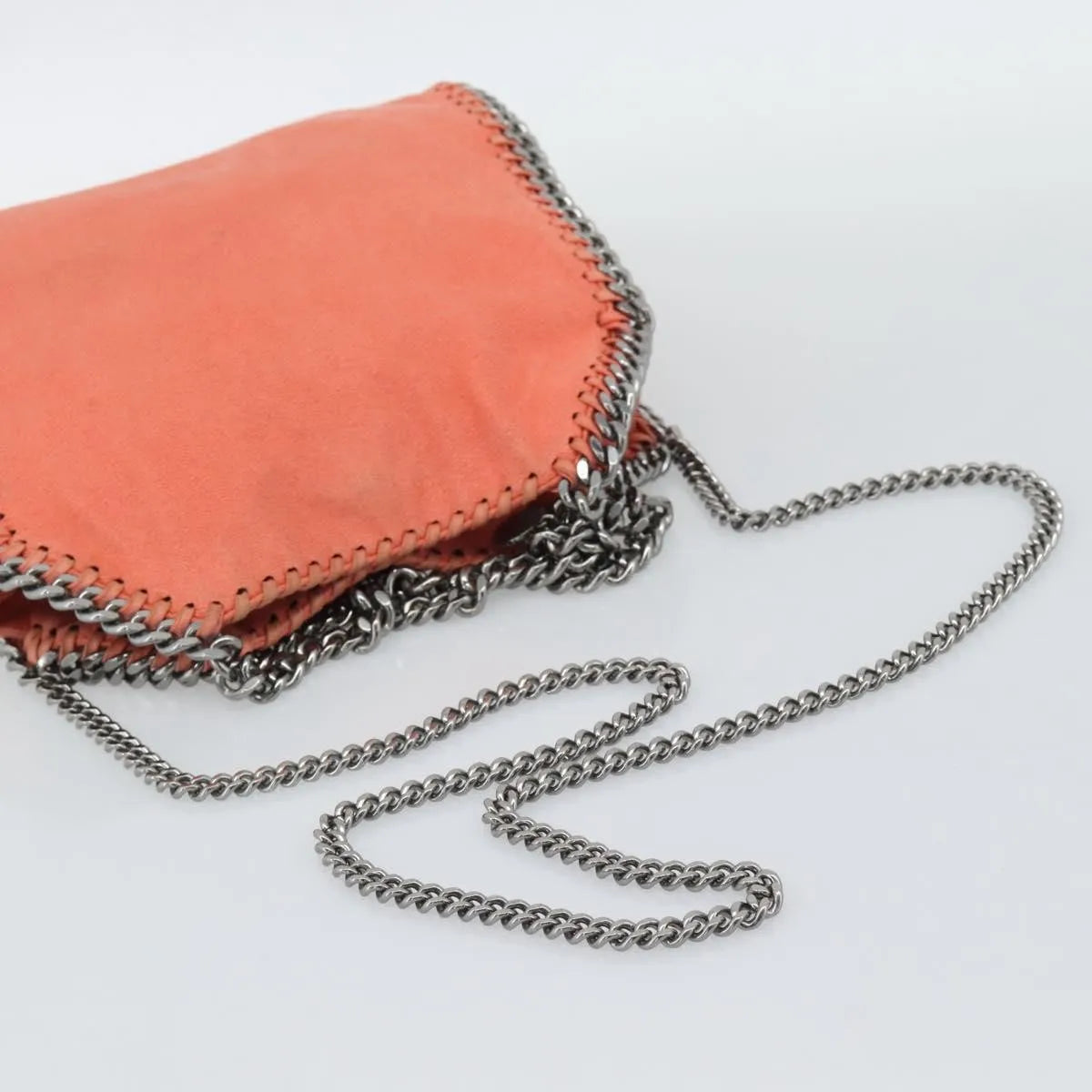 Stella McCartney Falabella Fold Over Faux Leather, Orange, Polyester, Shoulder Bag