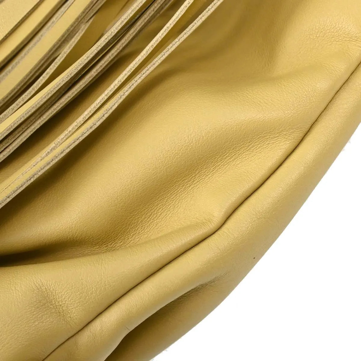 Bottega Veneta The Fringe Leather, Beige, Leather, Clutch