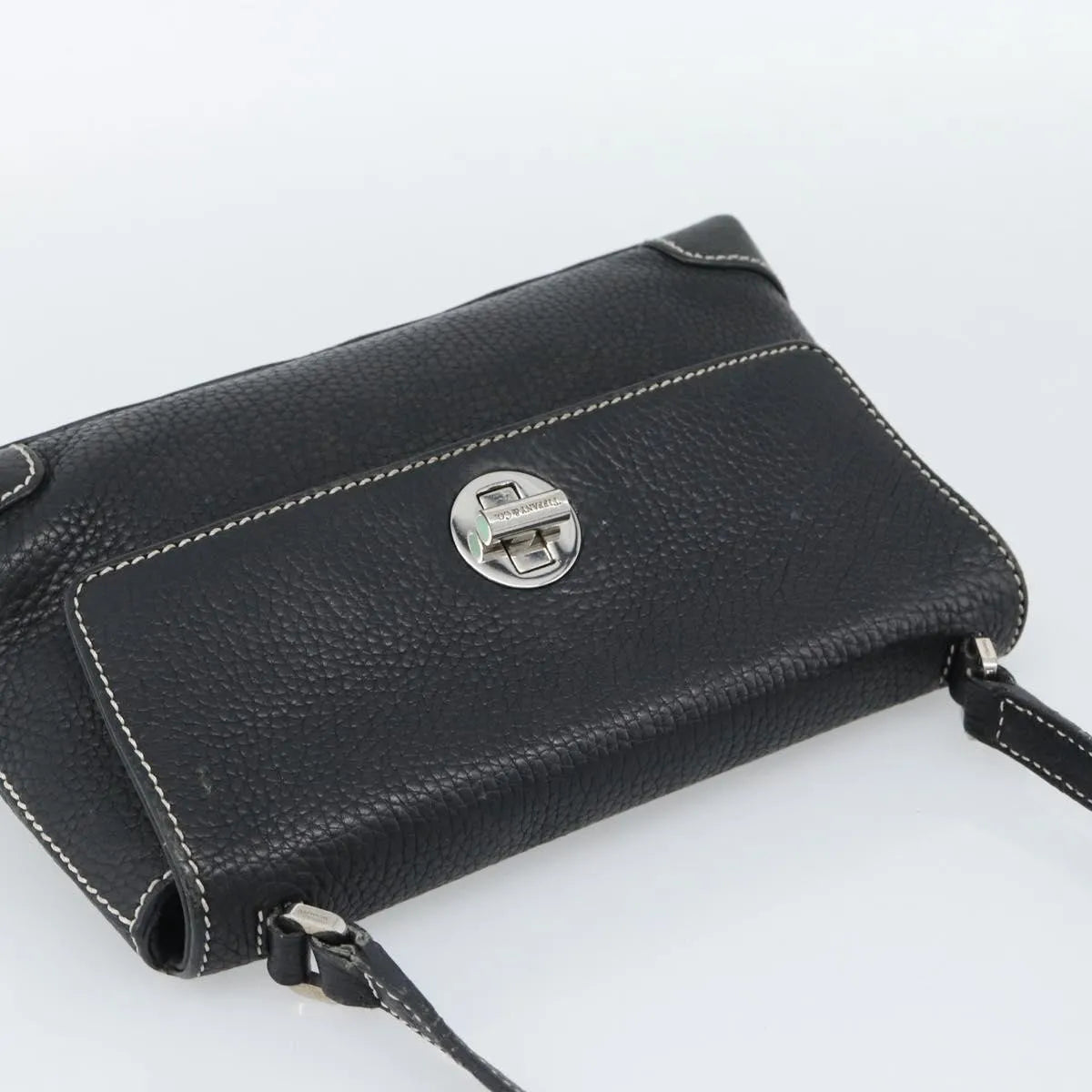 Tiffany & Co. Vintage Leather, Black, Leather, Shoulder Bag