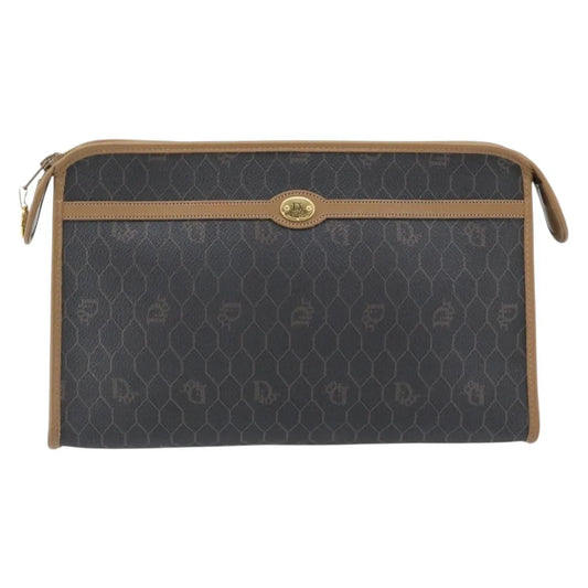 Christian Dior Vintage honeycomb clutch Canvas, Black, Canvas, Clutch