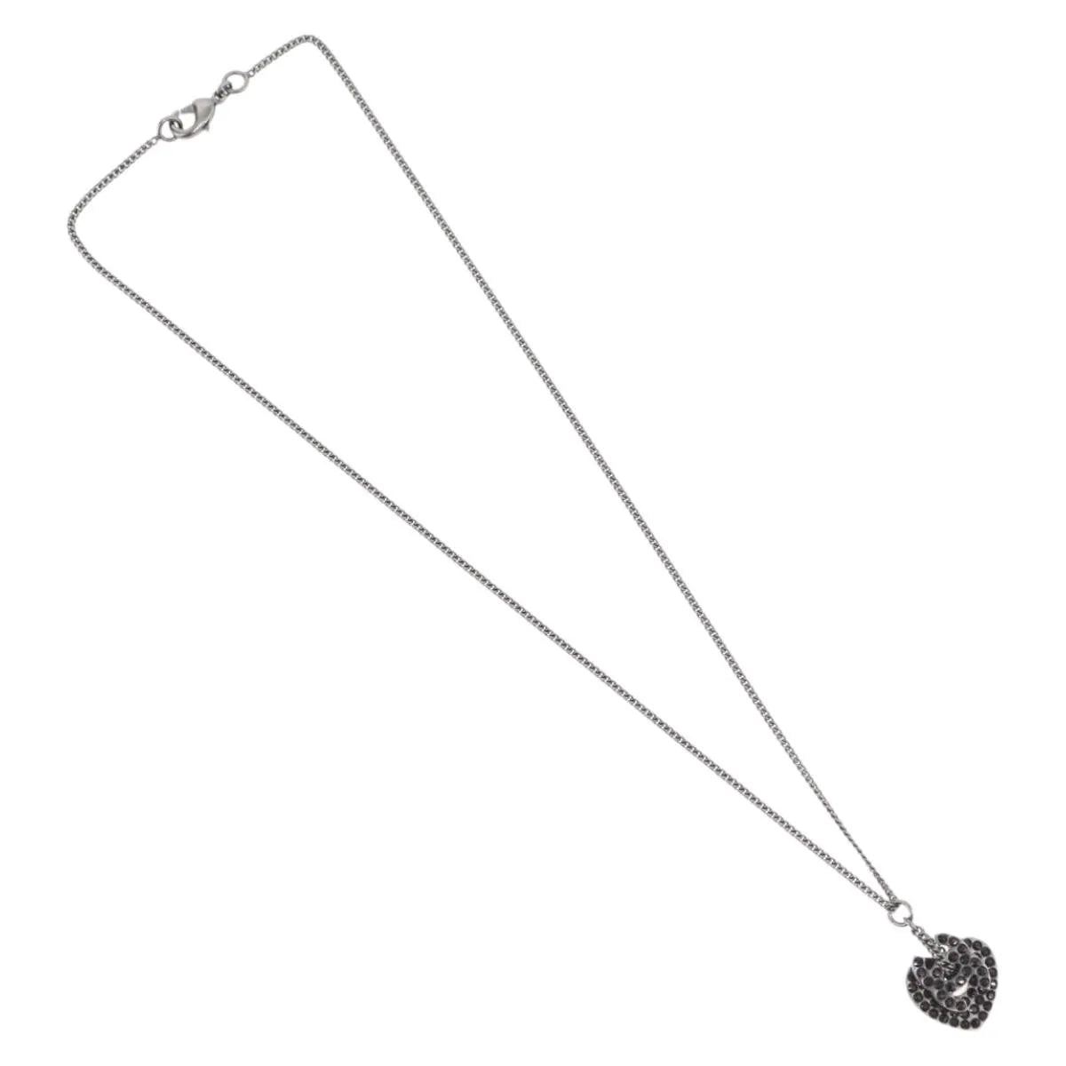 Chanel Coco Long Metal with Faux Pearls and Crystals, Black, Metal, Necklace