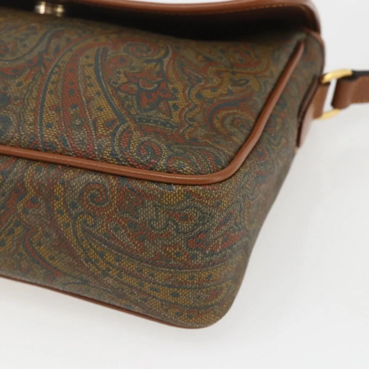 Valentino Garavani Vintage Canvas and Leather, Brown, Canvas, Shoulder Bag