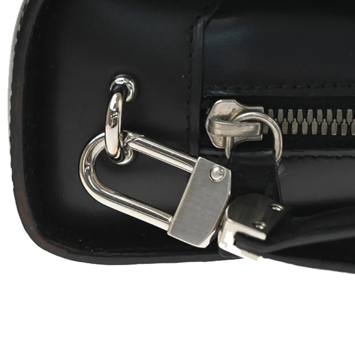Cartier Pouch with a handle Box Calf, Black, Leather, Clutch