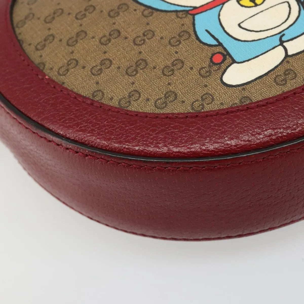 Gucci Doraemon Round Printed Mini GG Coated Canvas, Beige, Canvas, Shoulder Bag